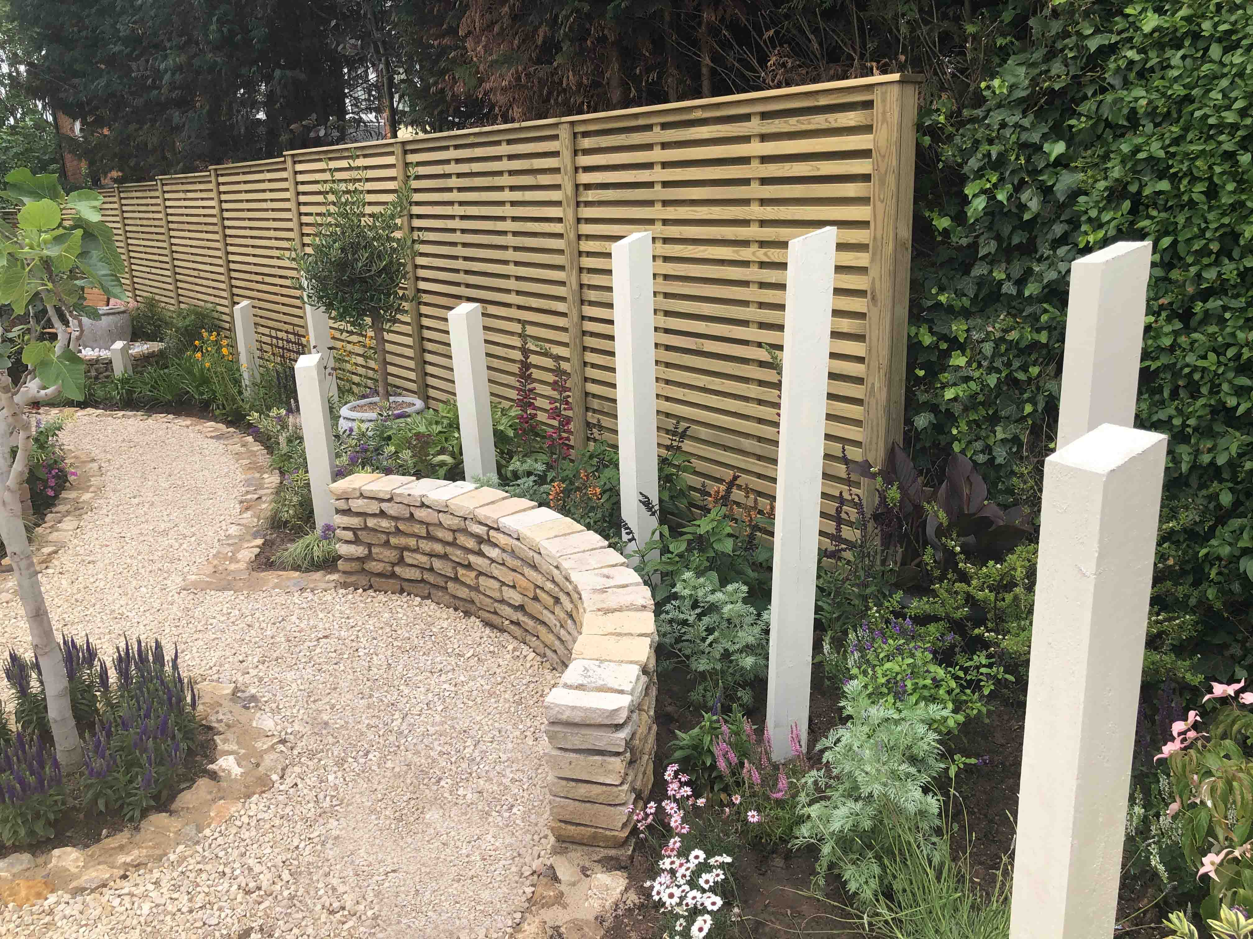 Designer slatted fencing ITV Love Your Garden