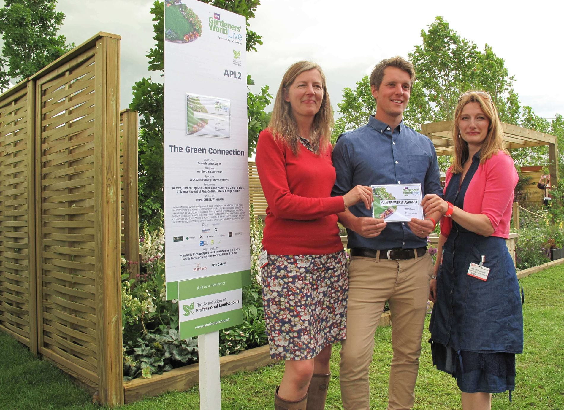 Jean Mike and Alex with award at BBC gardeners world live