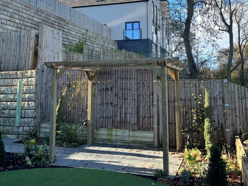 Double wooden pergola