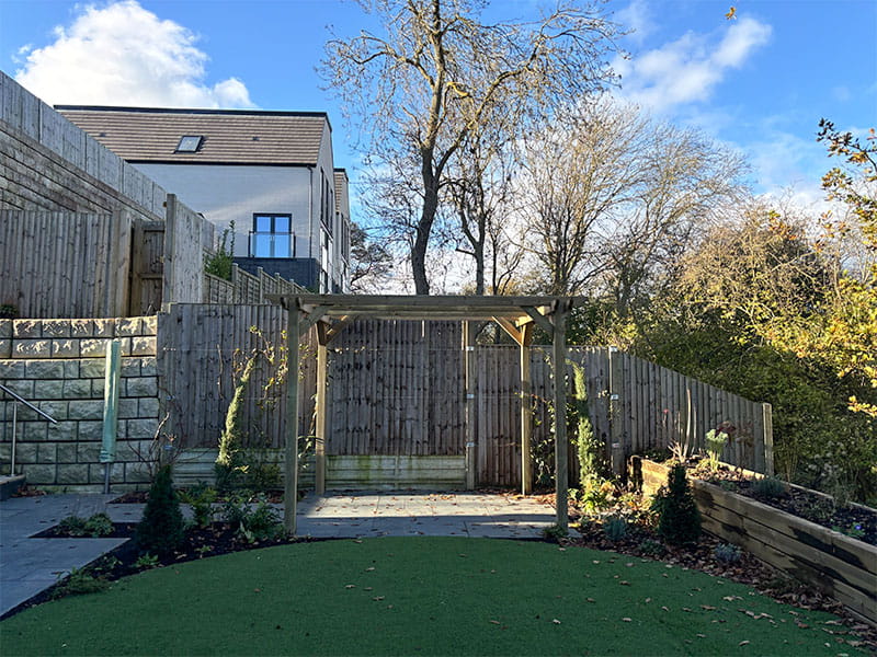 Modern wooden pergola
