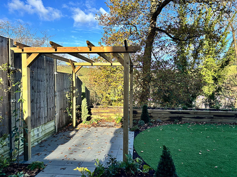 Wooden double pergola