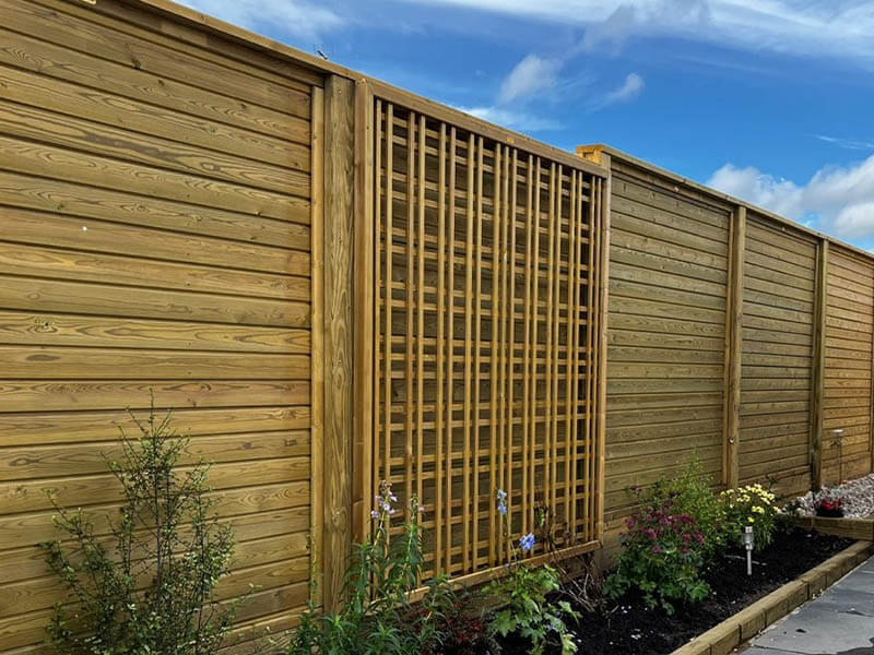 trellis in narrow garden