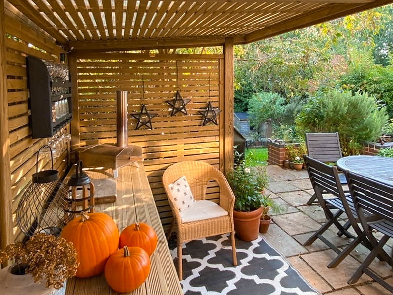 Garden retreat in autumn
