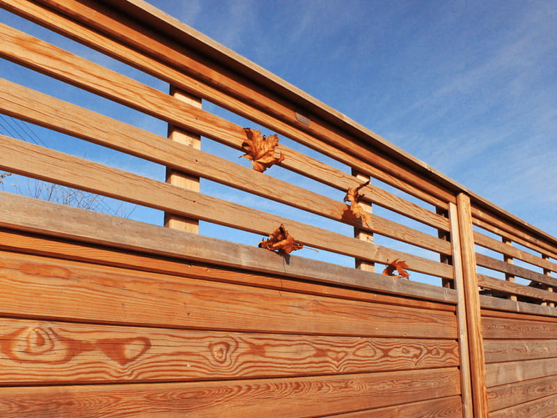 Modern wooden fence panel