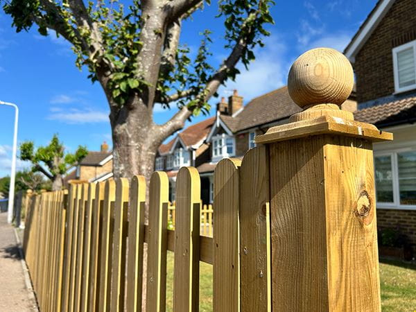 Timber picket fencing
