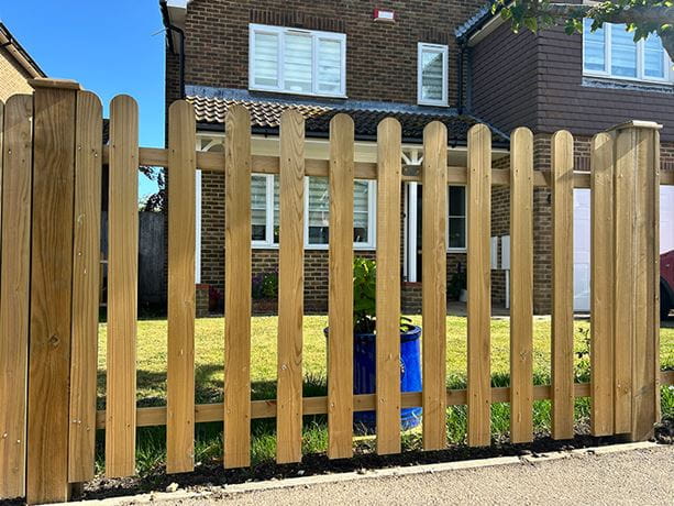 Wooden picket fencing