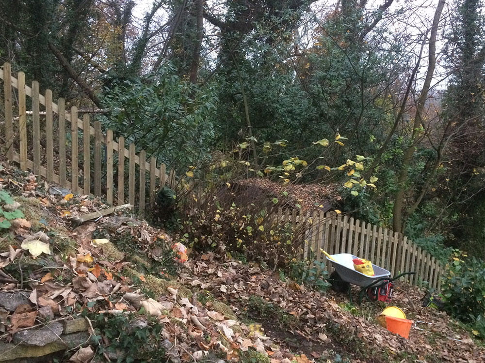 Picket fence on a slope