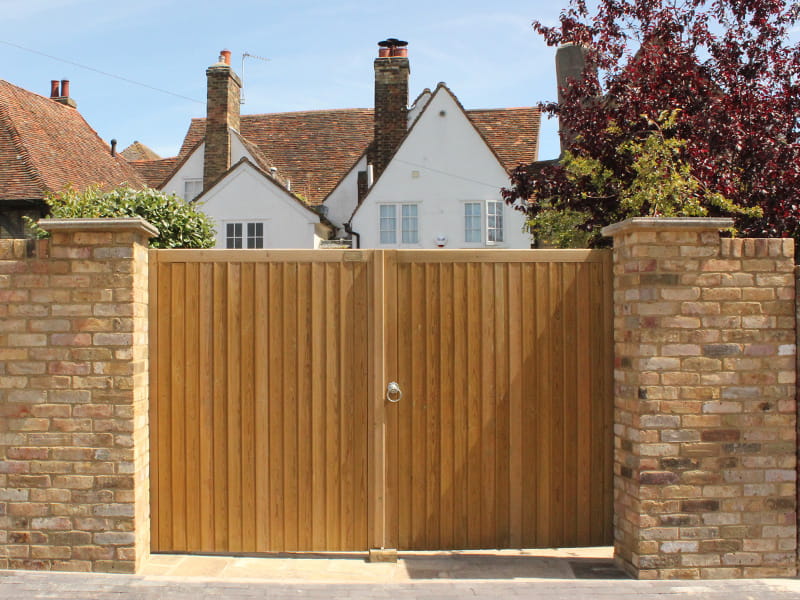 Driveway gate with internal steel frame
