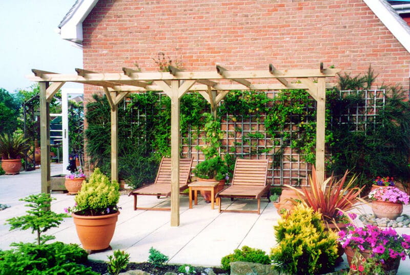 Create sheltered seating areas using a pergola