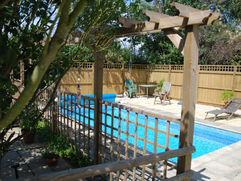 Garden pergolas for swimming pools