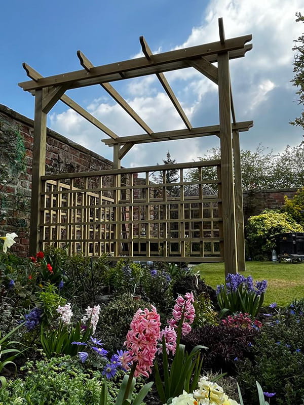Trellis panels and pergola