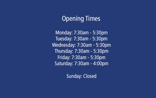 Opening times Jacksons Fencing