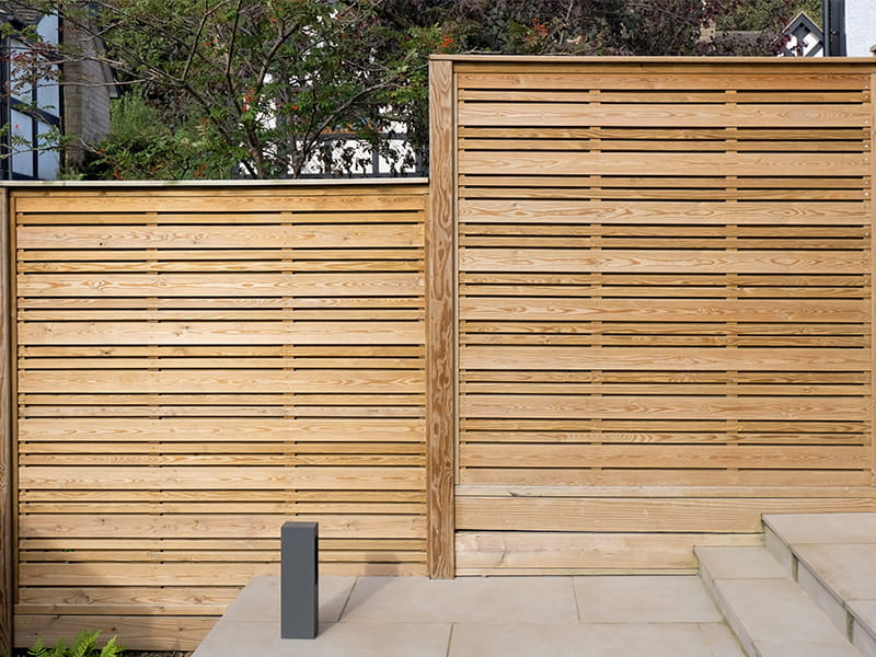 contemporary slatted fence panels