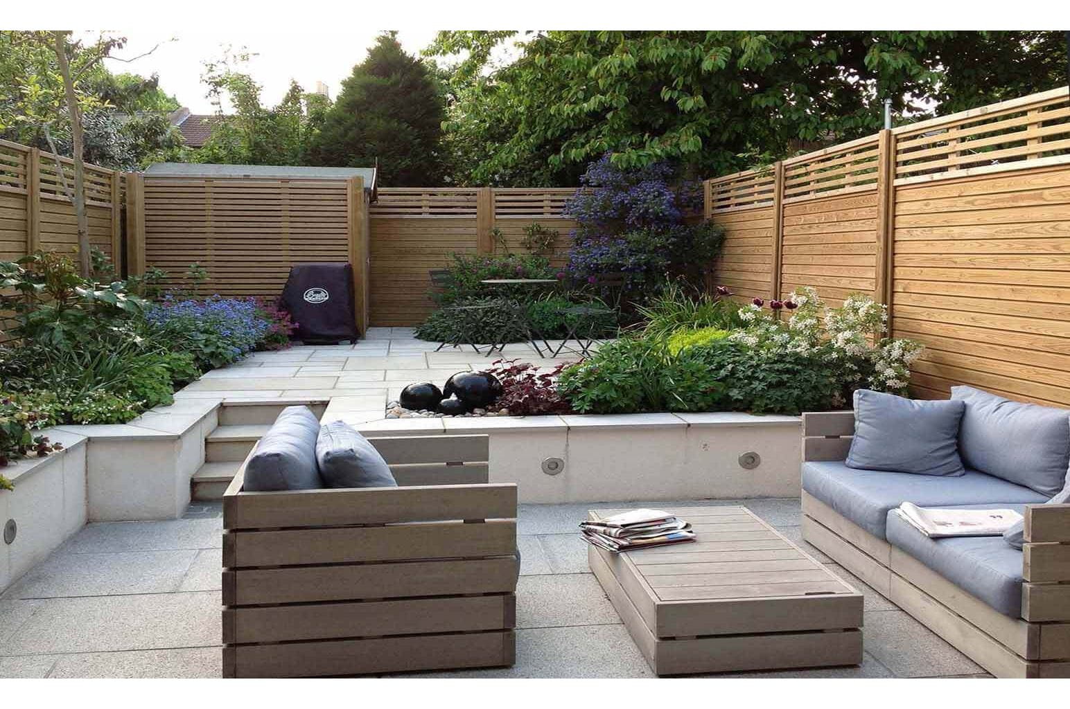 Solid privacy fence panels with slatted top