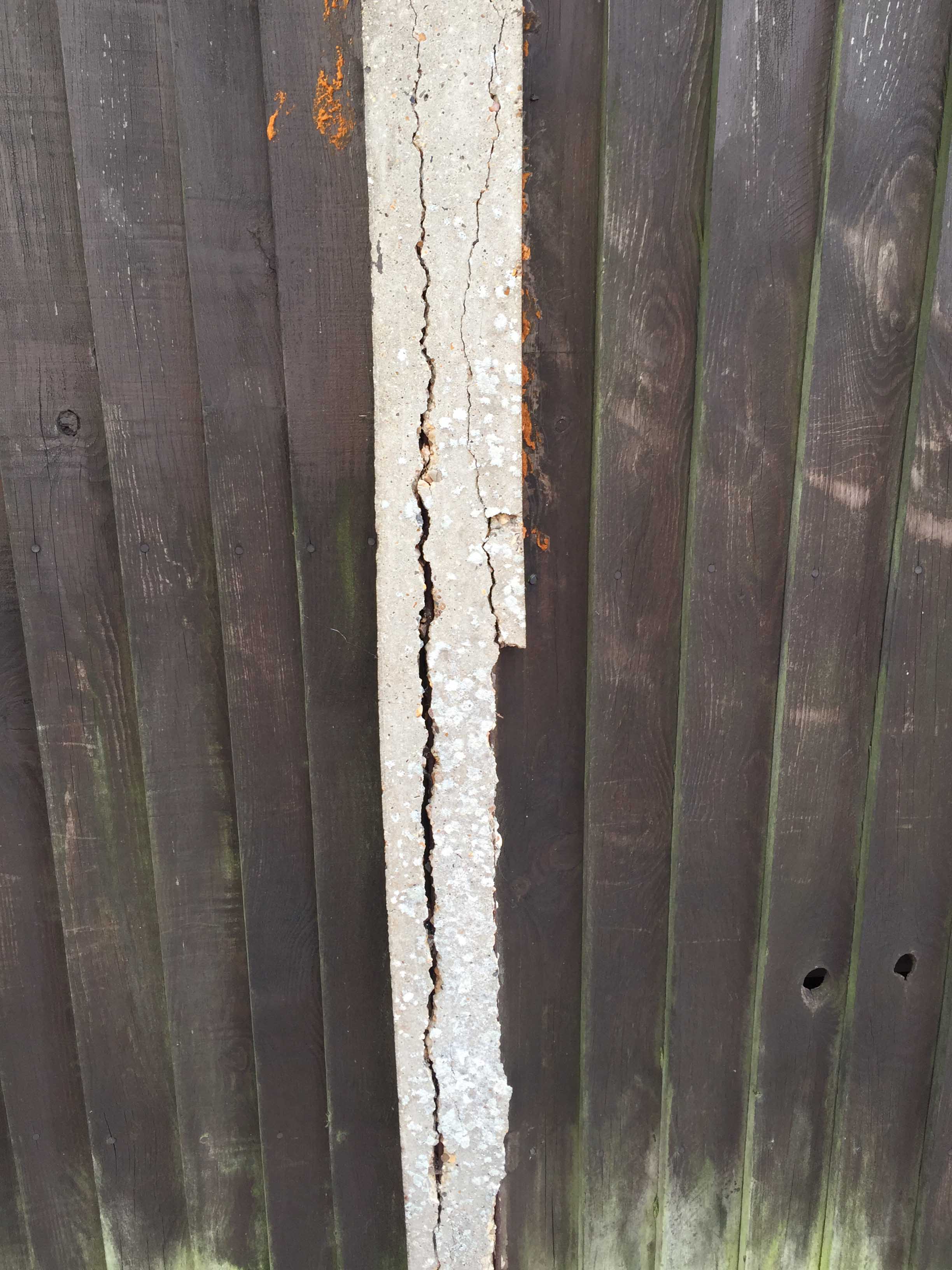 Weak broken concrete posts