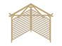 Corner pergola with diamond trellis