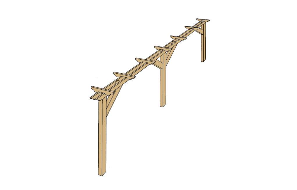 single wooden pergola