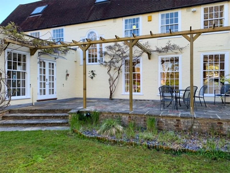 Single wooden pergola