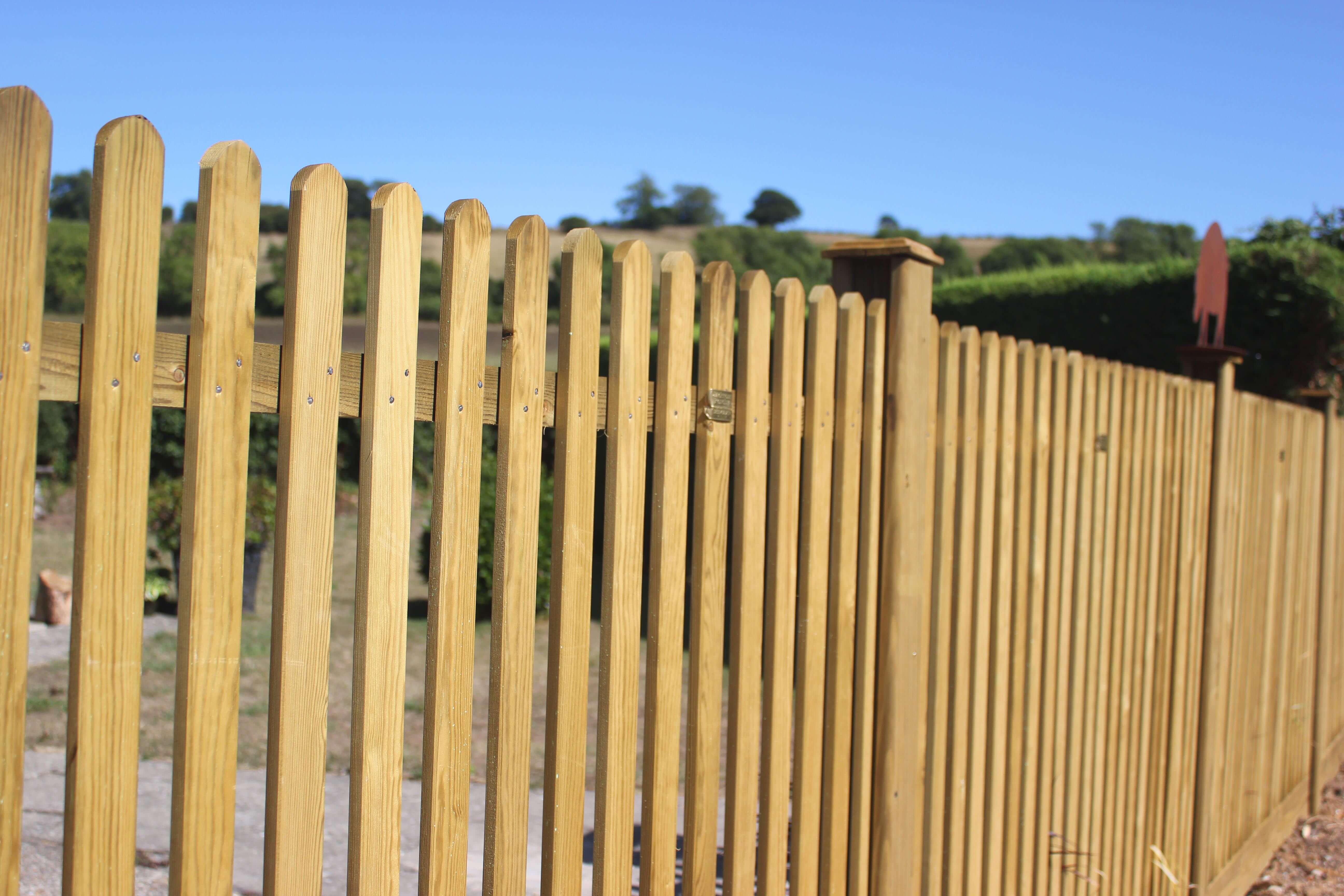Mitre Topped Wooden Palisade Fence Panels Jacksons Fencing