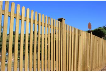 Mitre Topped Wooden Palisade Fence Panels