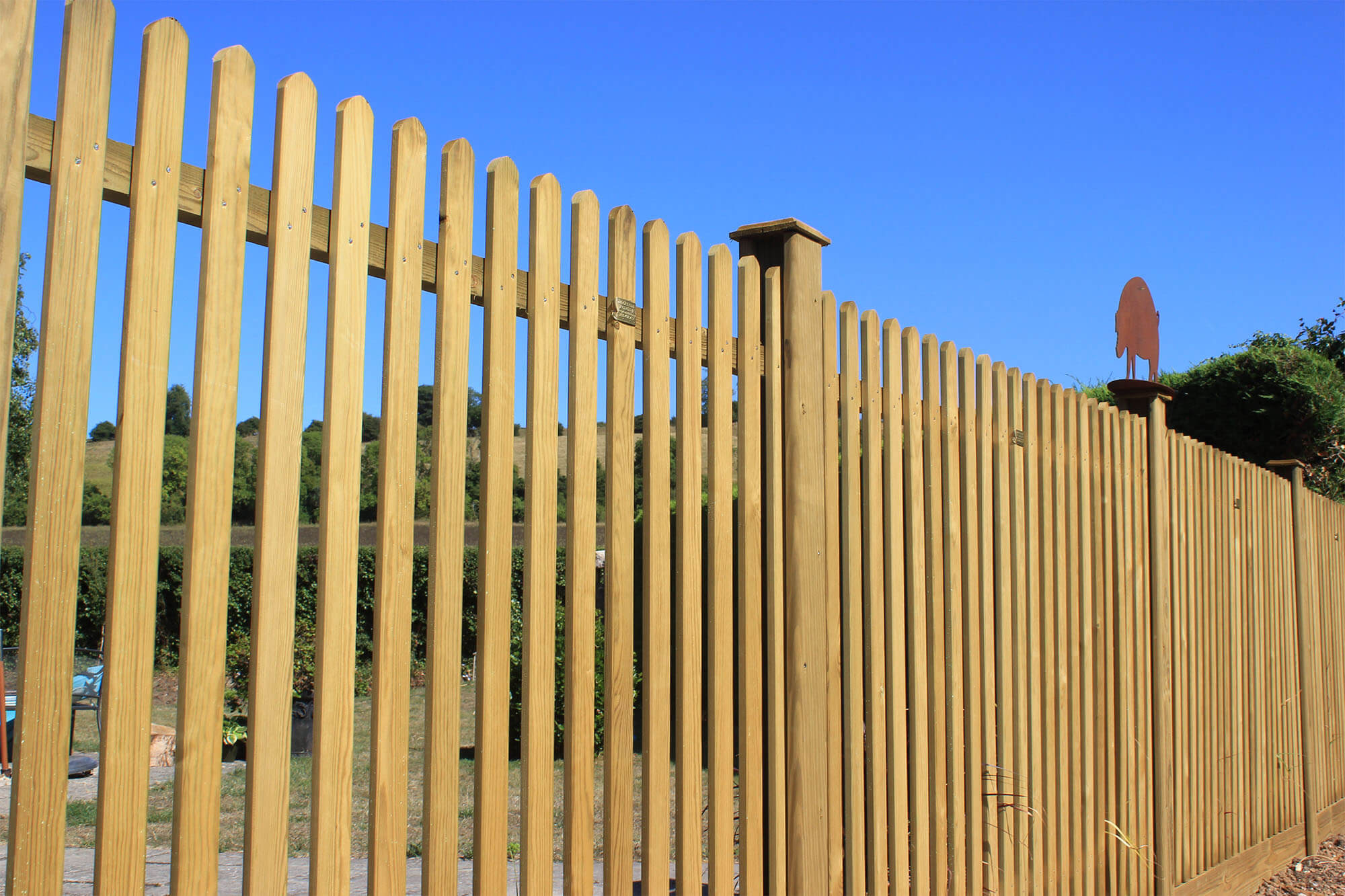 Mitre Topped Wooden Palisade Fence Panels Jacksons Fencing