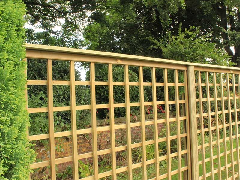 Square trellis fence panels