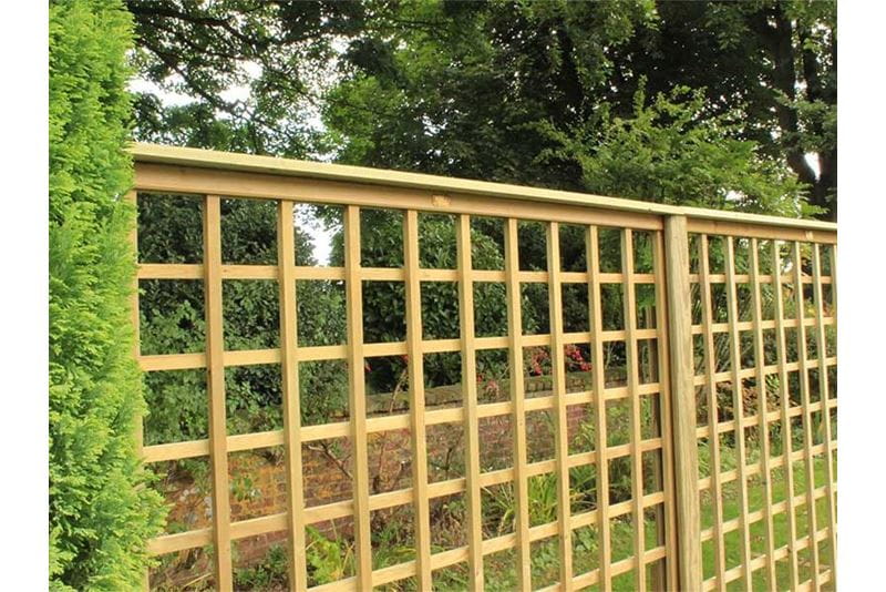 Square trellis fence panels