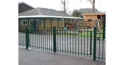Anti-Trap Bow Top Double Leaf Gate