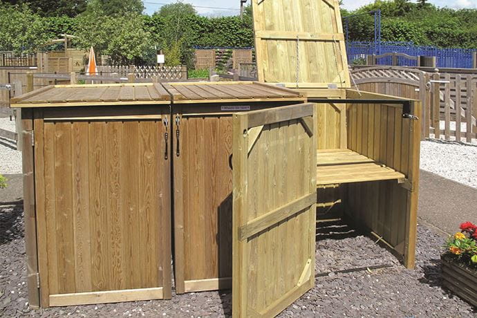 Wheelie bin store open