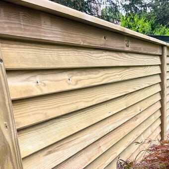 Louvre angled slatted fence panels