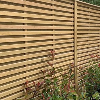 venetian hit miss double slatted fence Panels