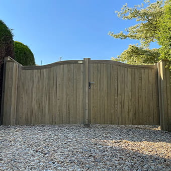 hythe with timber clad posts