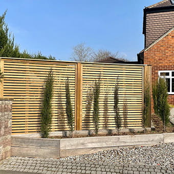 Modern slatted fencing