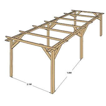 2100m double pergola