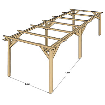 2400m double pergola