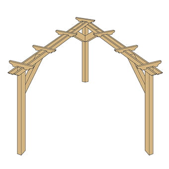 Wooden corner pergola