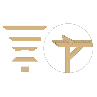 Wooden pergola components