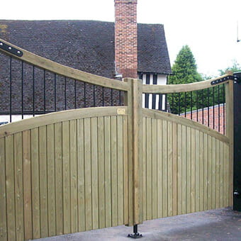 Timber courtyard gate