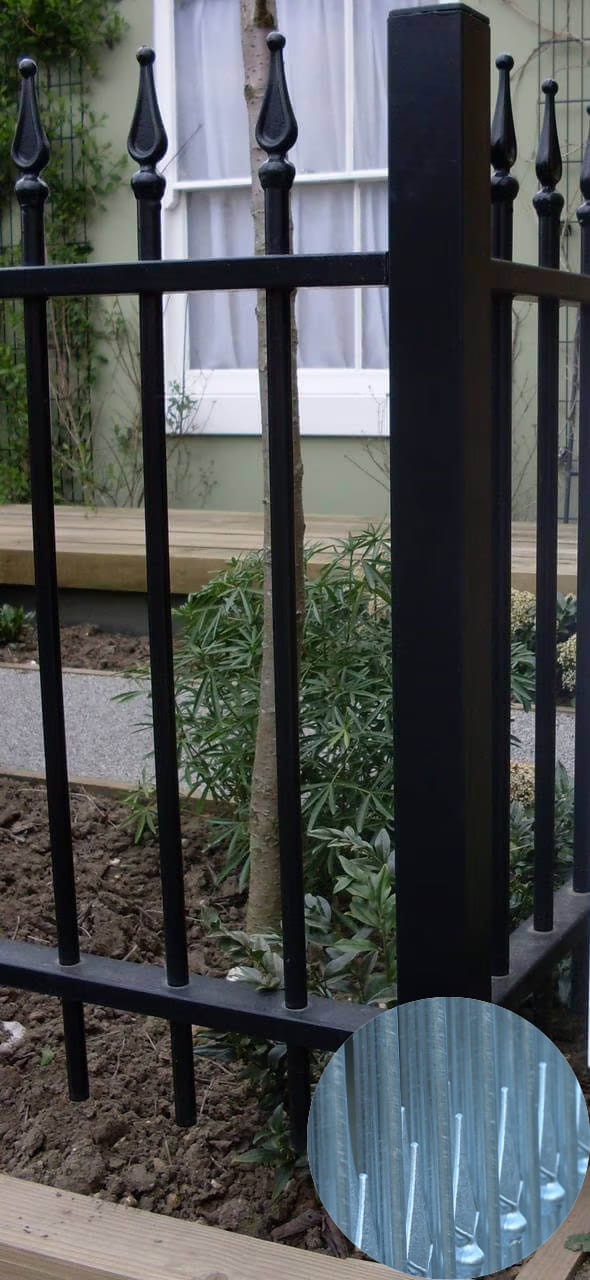 barbican imperial residential railings corner post galvanised
