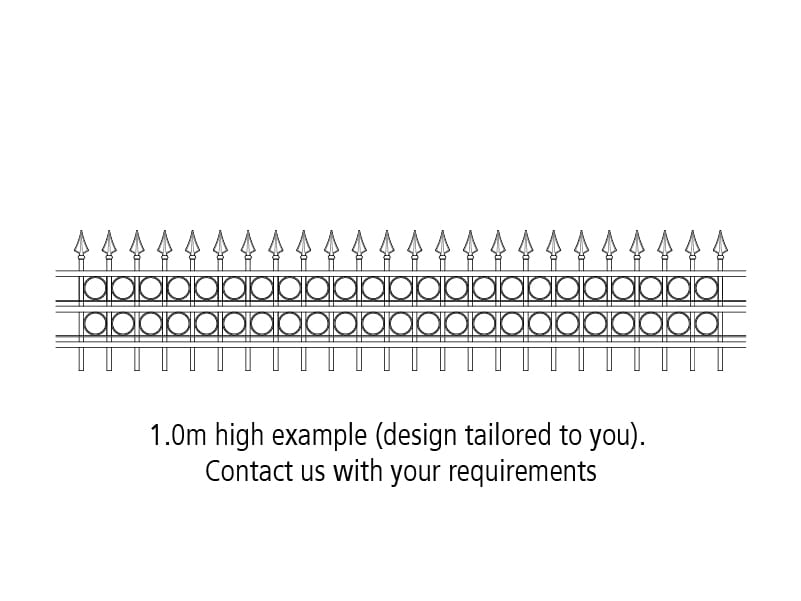 1000mm high style B ornamental railings
