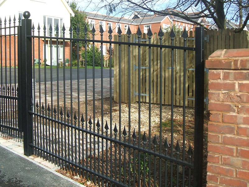 Black ornamental railings 1.8m high