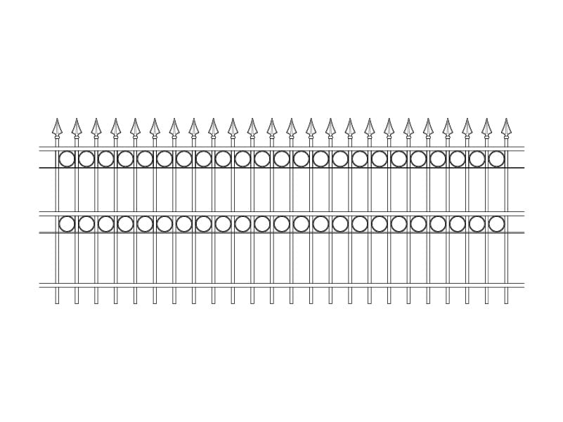 1800mm high style B ornamental railings