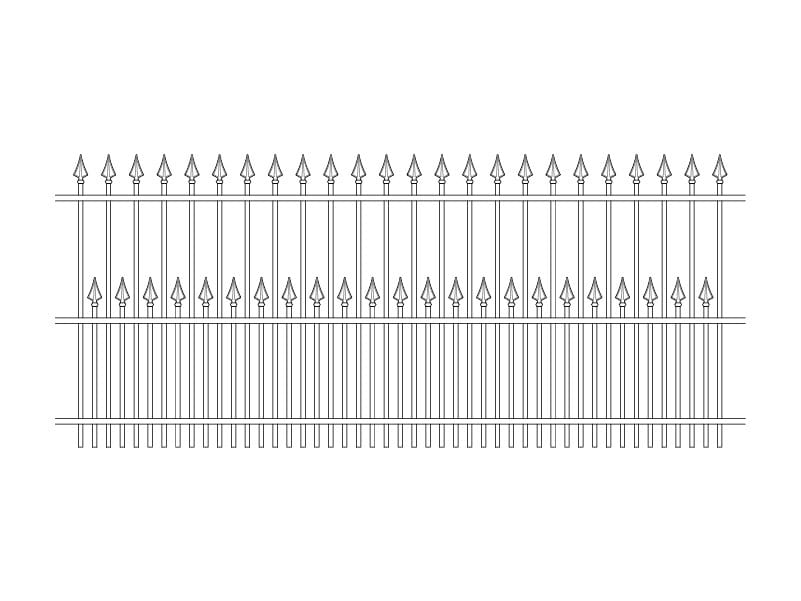 2000mm high style A ornamental railings