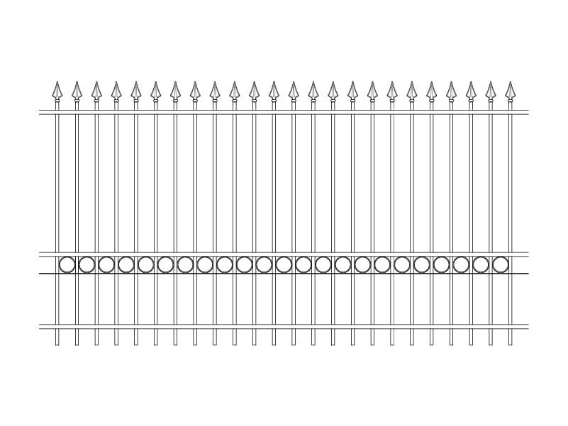 2.5m high decorative metal railings