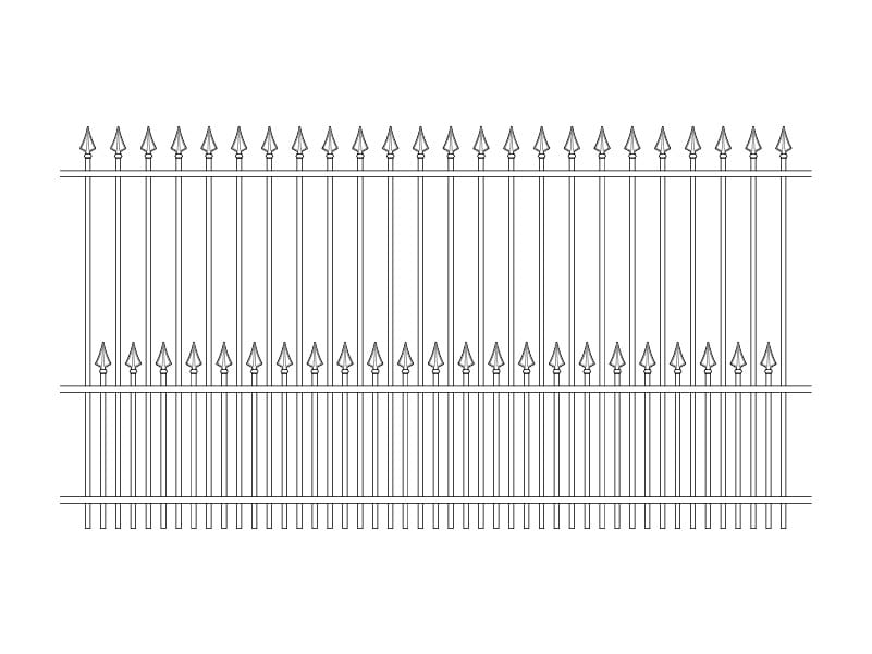 2500mm high style A ornamental railings