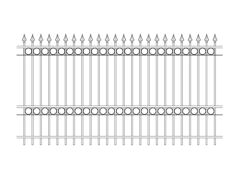2500mm high style B ornamental railings