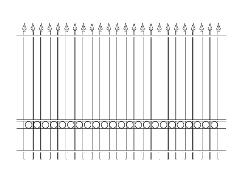 3m high wrought iron style metal railings