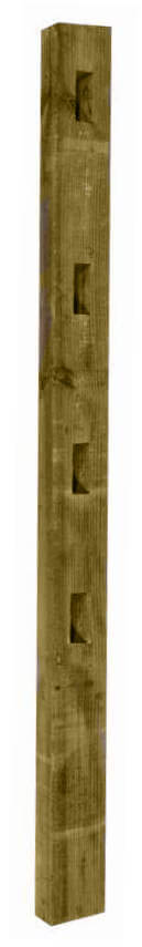 Four Mortice Post and Rail Fence Post