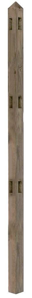 2400 Long Pointed Top Timber Palisade Corner Post