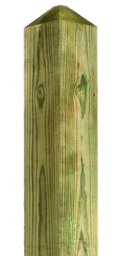 Pointed top timber bollard